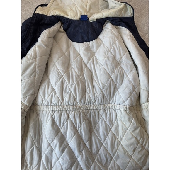 Vintage Umbro Jacket Mens XL Blue Parka Coat Soccer‎ 90s All Over Print Puffer - Picture 8 of 11
